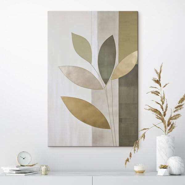 Tableaux Peinture représentant des feuilles sur un mur