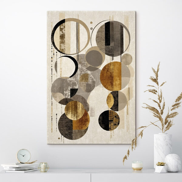 Tableaux Cercles dynamiques dans des tons neutres