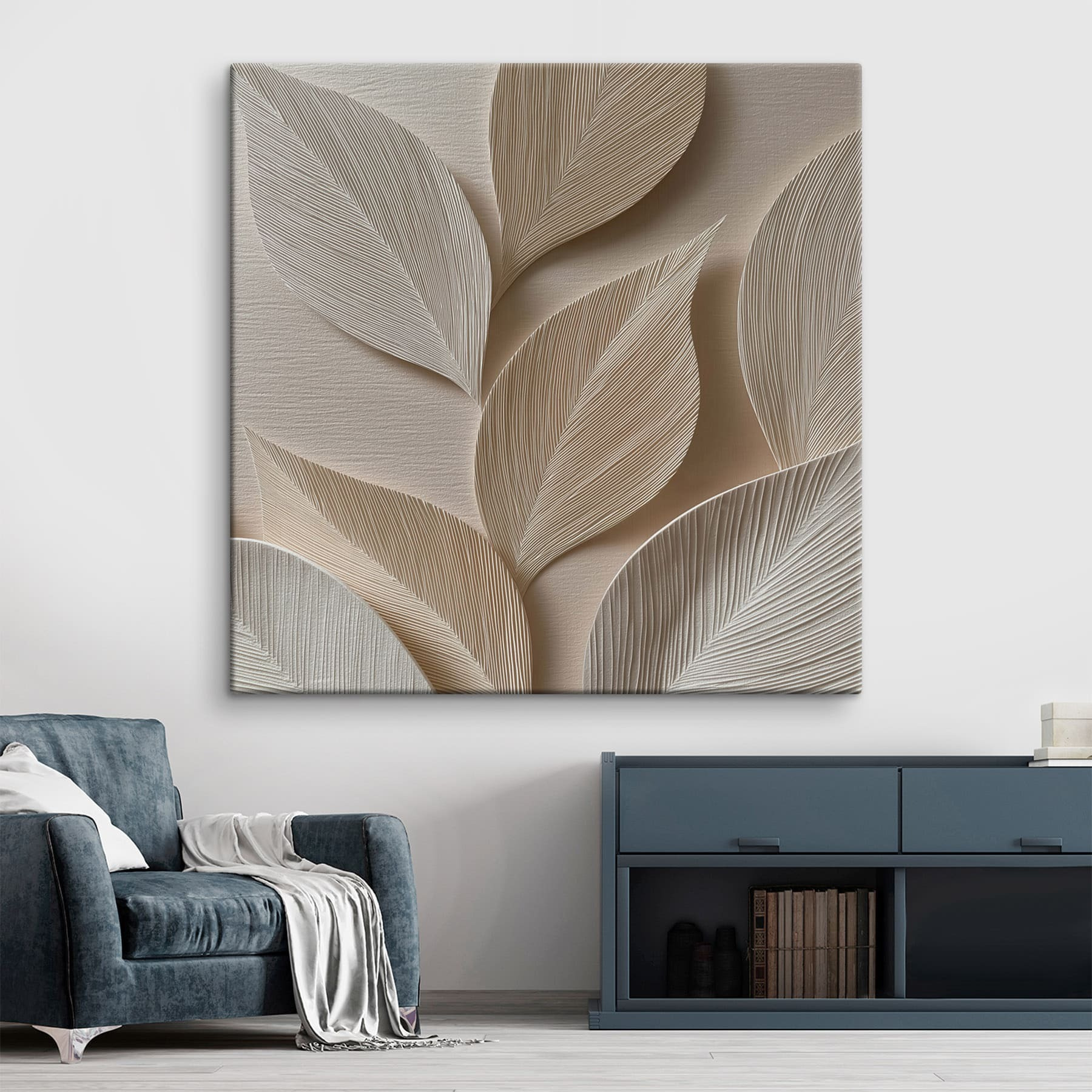 Elegant leaf patterns in neutral tones