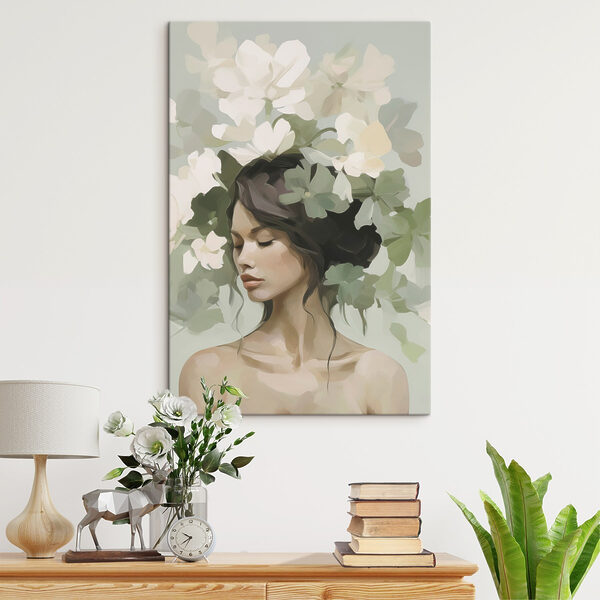 Tableaux Tableaux Femme avec des fleurs sur la tête (UGS : s47807)