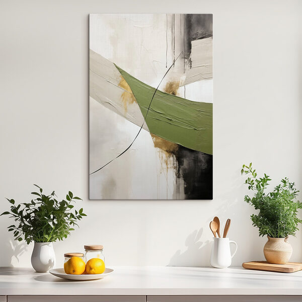 Tableaux Tableaux Peinture représentant une ligne verte et noire (UGS : s47812)
