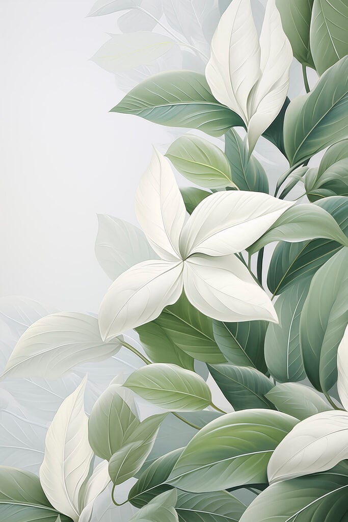 Delicate leaves in soft hues