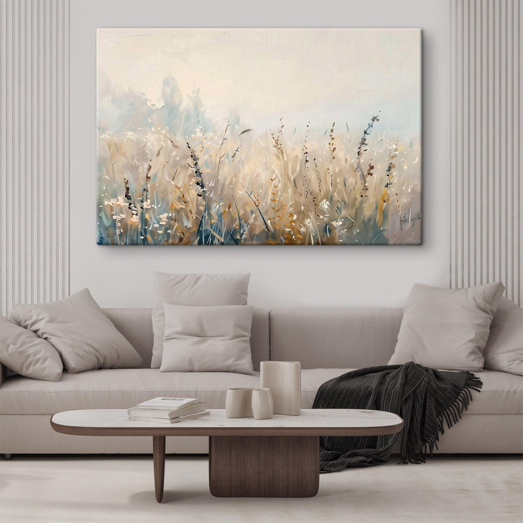 Painting of a field of grass