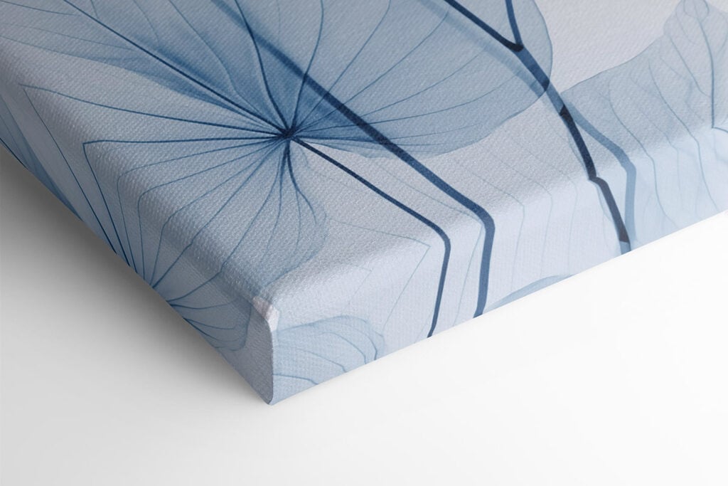 Delicate blue leaves on pale background