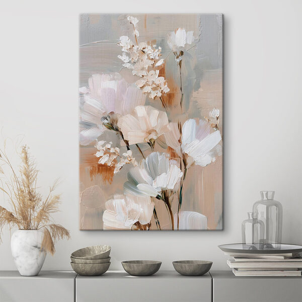 Tableaux Tableaux Peinture représentant des fleurs sur un fond blanc (UGS : s48194)