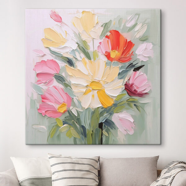 Tableaux Tableaux Peinture représentant des fleurs sur un fond blanc (UGS : s48316)