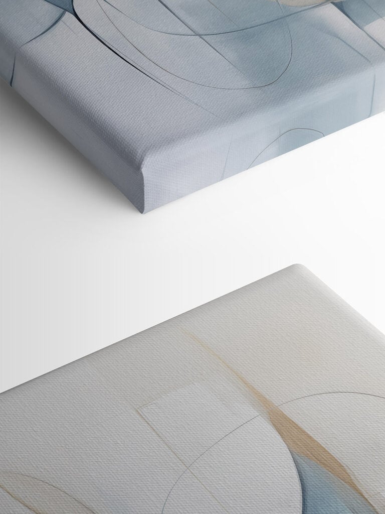 Painting of a blue and white art