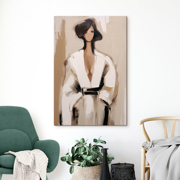 Tableaux Tableaux Tableau représentant une femme vêtue d'une robe blanche (UGS : s48427)