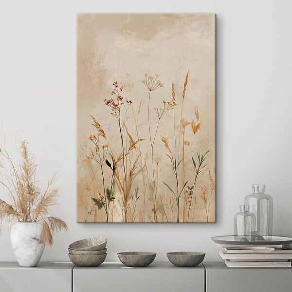 Tableaux Tableaux Composition éthérée de fleurs sauvages sur toile (UGS : s48441)