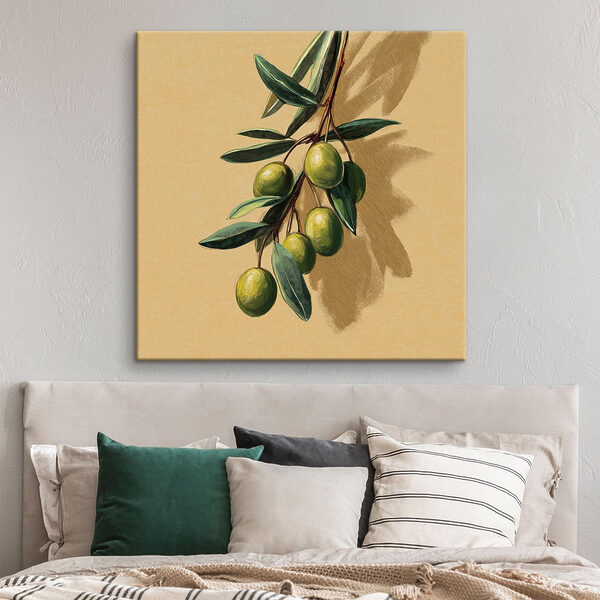 Tableaux Un fruit vert sur une branche