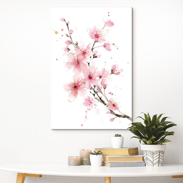 Tableaux Aquarelle représentant des fleurs roses