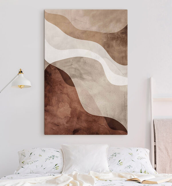 Tableaux Tableaux Motif ondulé marron et blanc (UGS : s48580)