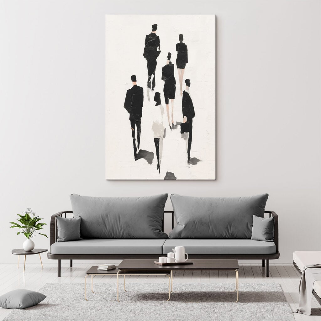 Group of people in black and white