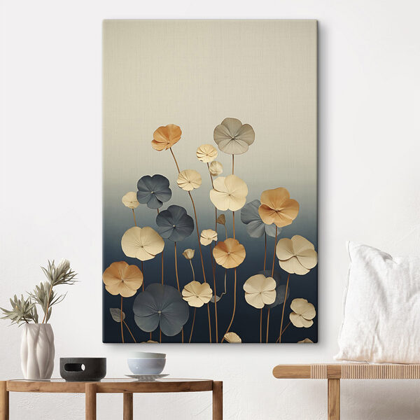 Group of flowers with leaves