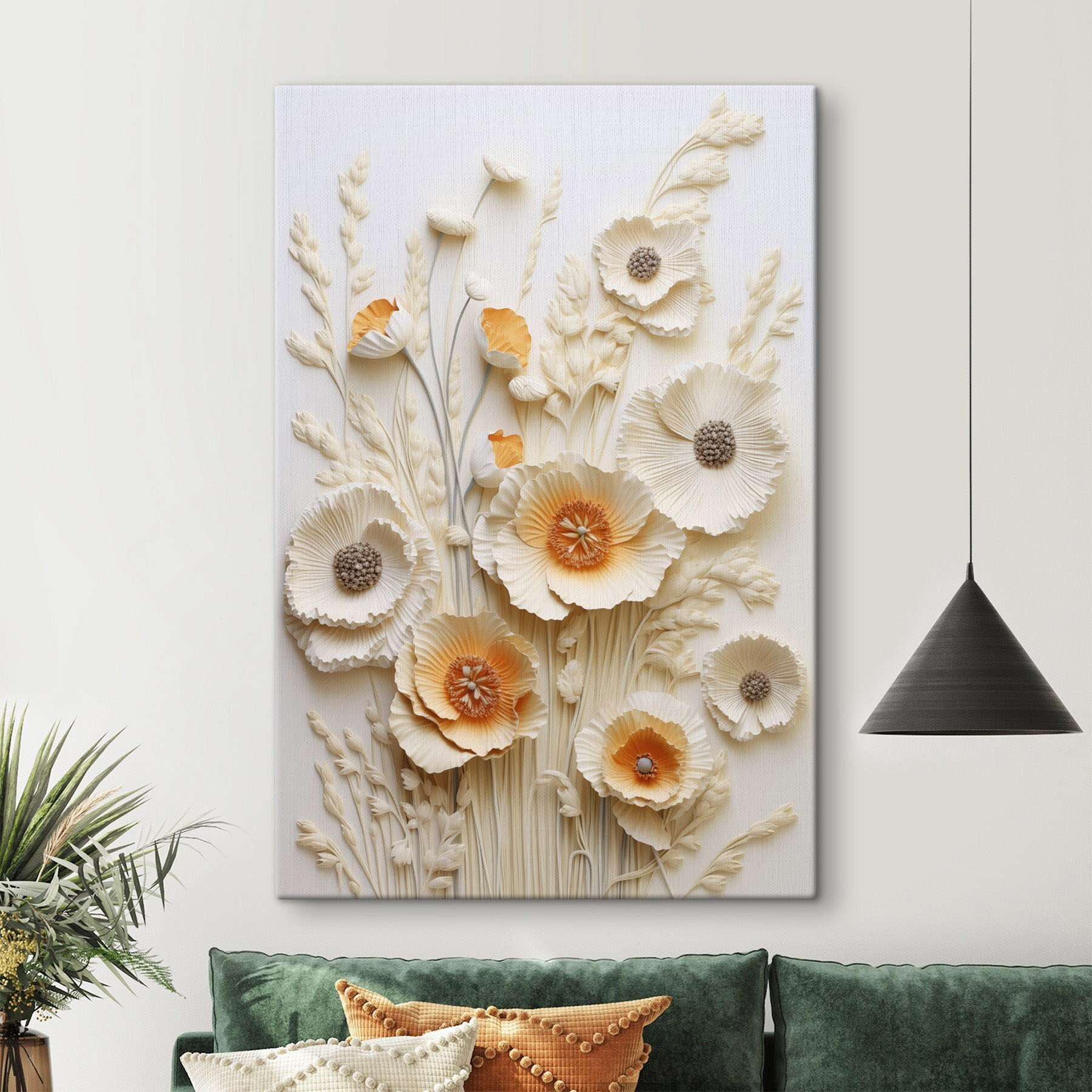 White and orange flowers