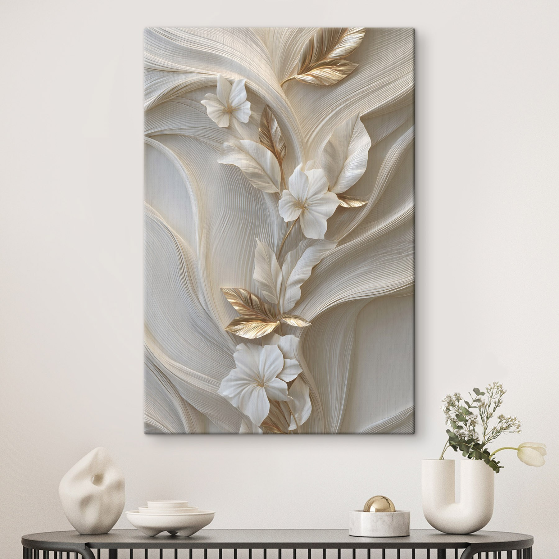 Delicate floral design with flowing lines