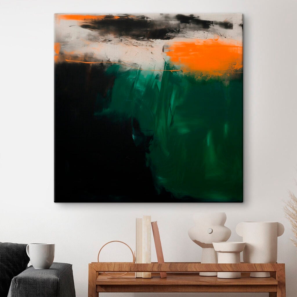 Painting of a green and black color