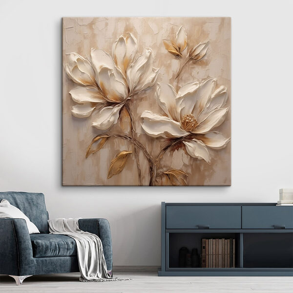 Tableaux Tableaux Peinture représentant des fleurs sur un mur (UGS : s48931)