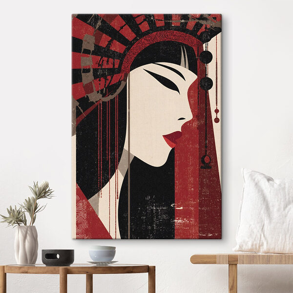Tableaux Tableaux Visage de femme tenant un éventail (UGS : s48993)