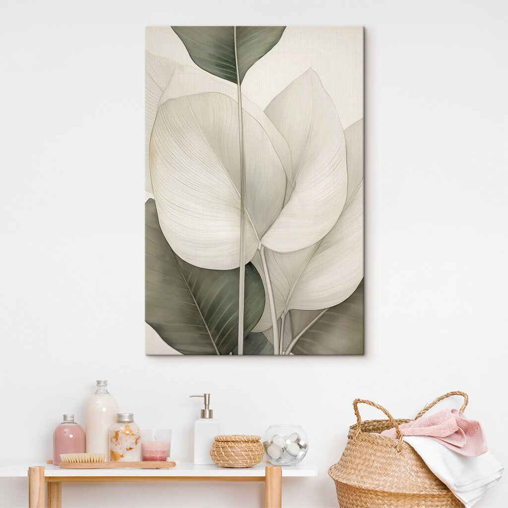 Soft leaves in gentle hues