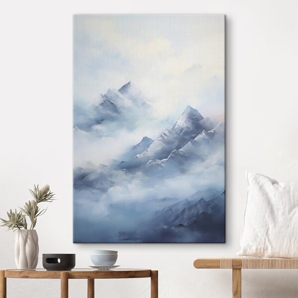 Tableaux Tableaux Peinture représentant des montagnes dans les nuages (UGS : s49069)