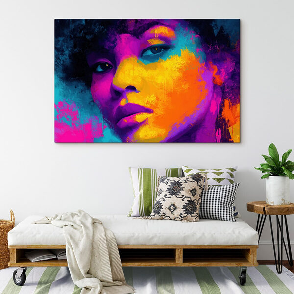 Tableaux Tableaux Visage de femme recouvert de peinture colorée (UGS : s49083)
