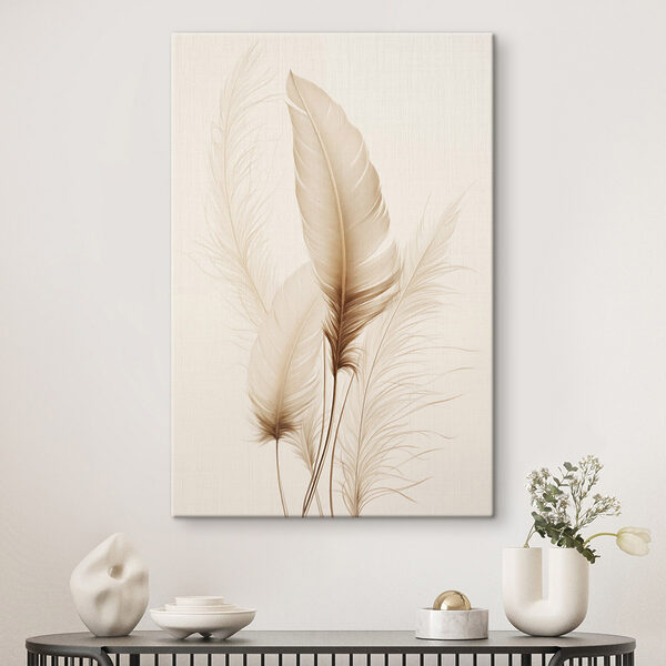 Delicate feathers against soft backdrop