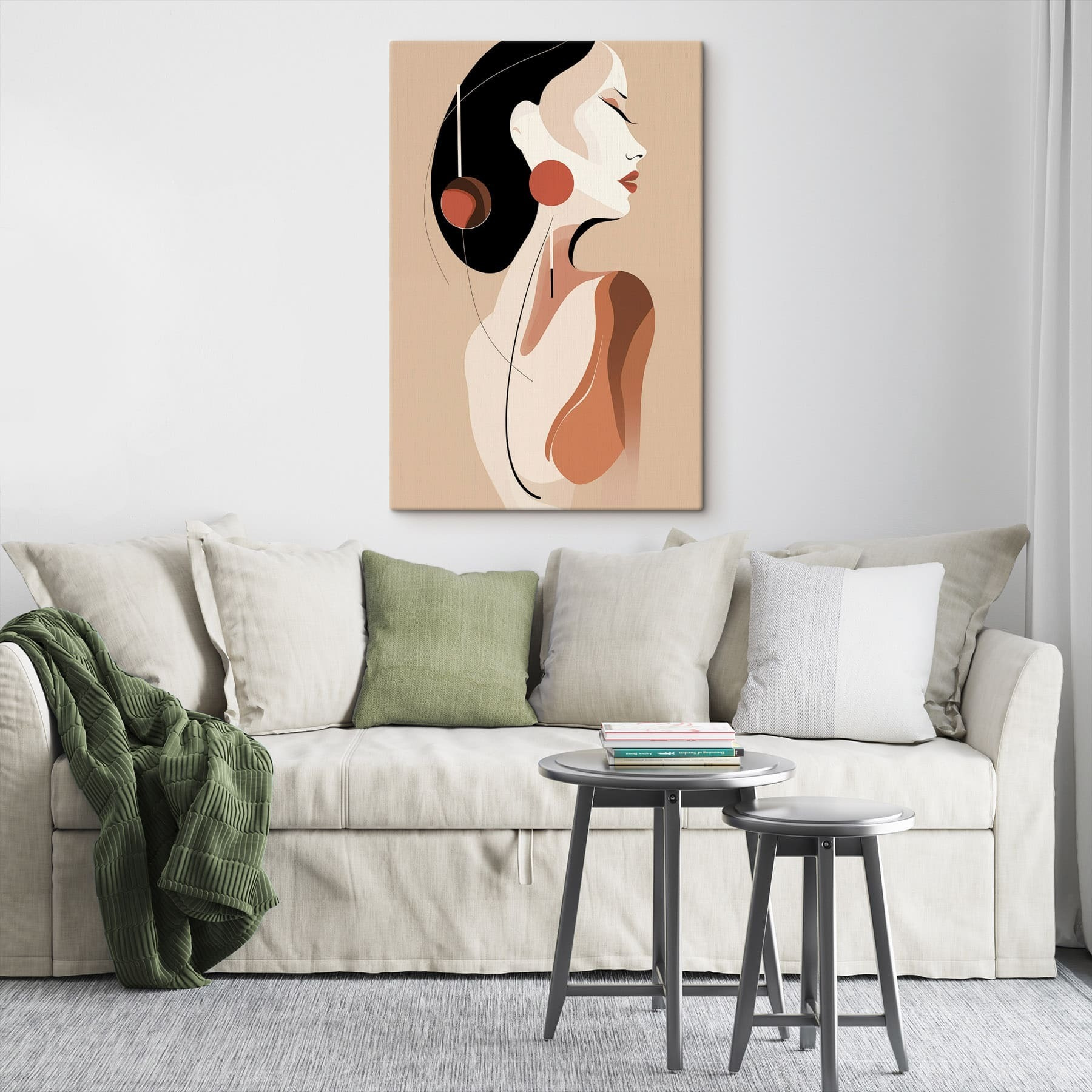 Woman with earrings in her hair