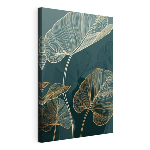 Elegant leaves on dark background