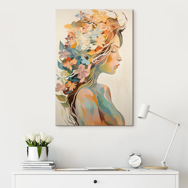 Tableaux Tableaux Tableau représentant une femme avec des fleurs dans les cheveux (UGS : s49451)