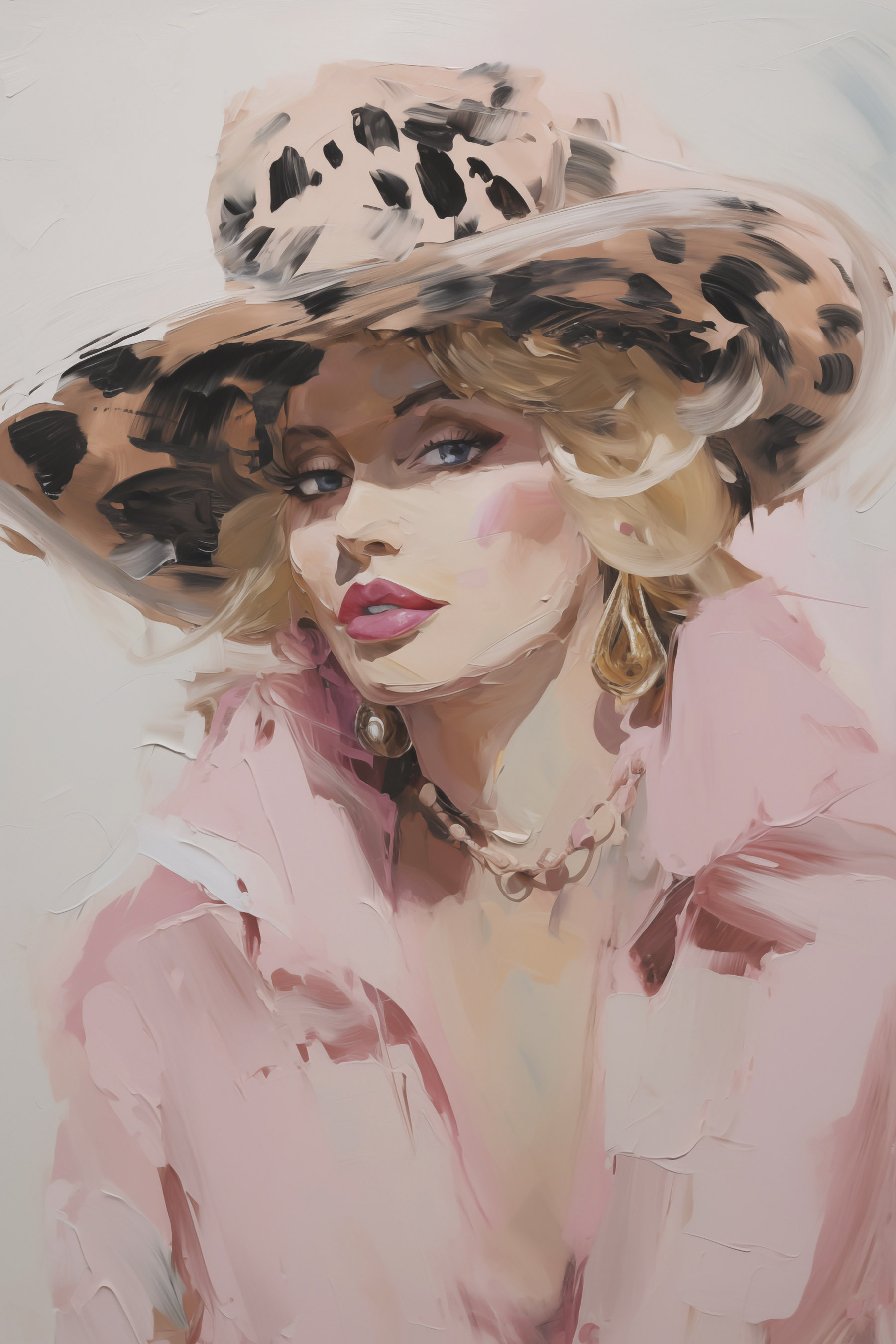 Painting of a woman wearing a hat