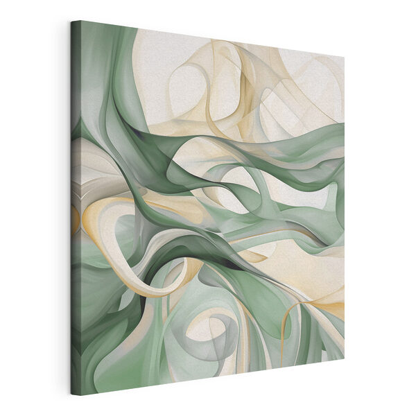 Tableaux Tableaux Tourbillons verts et blancs (UGS : s49520)
