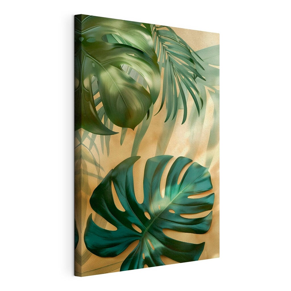 Group of leaves on a surface