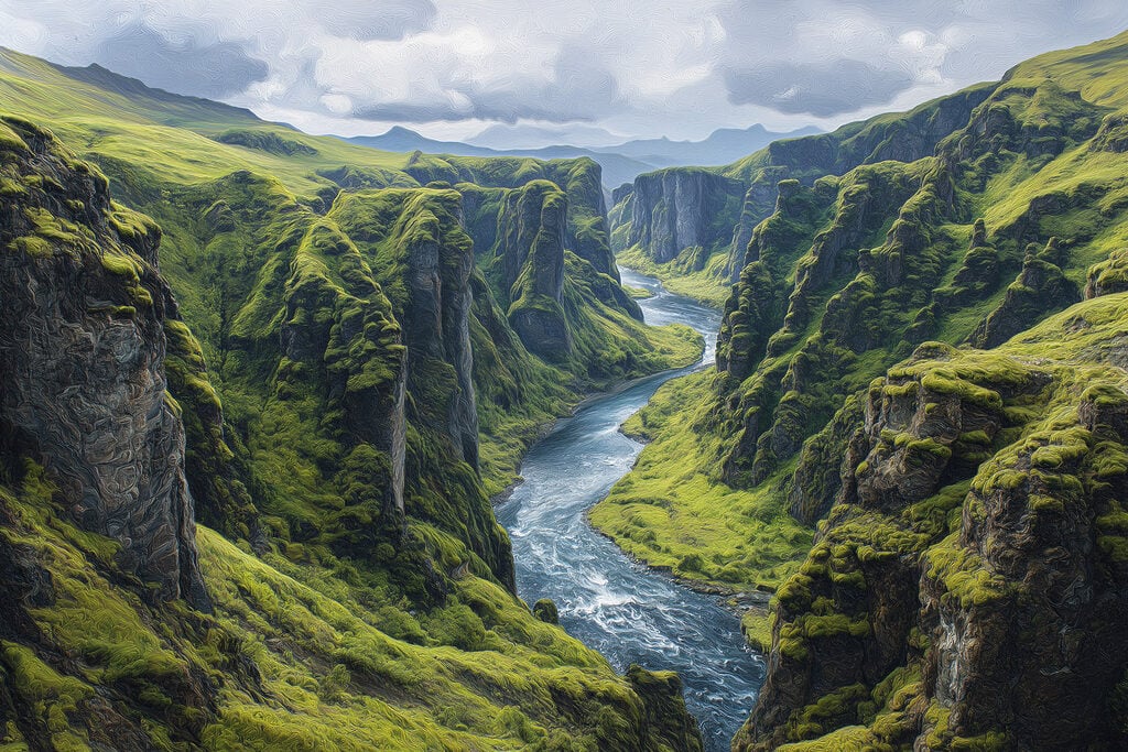 River running through a valley