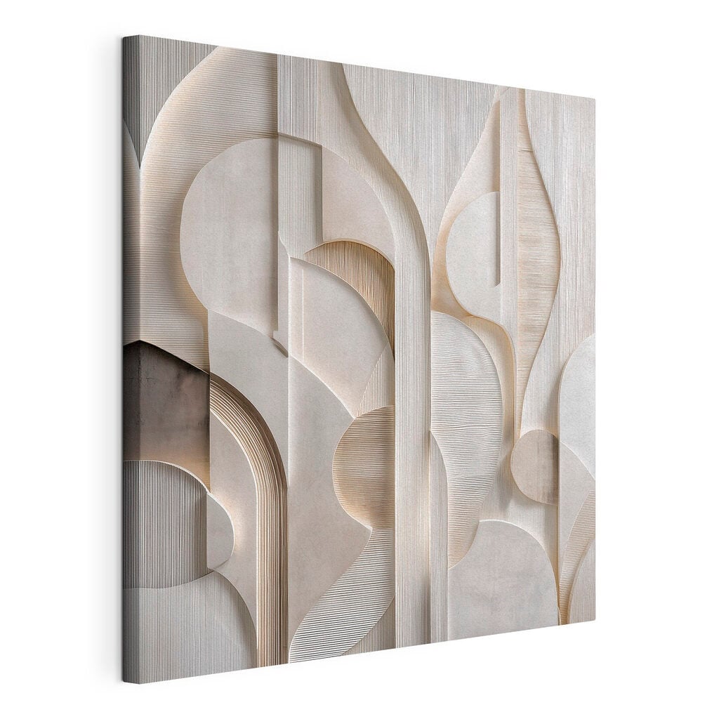 White wall with curved lines and curves