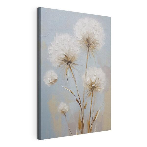 Painting of flowers on a blue background