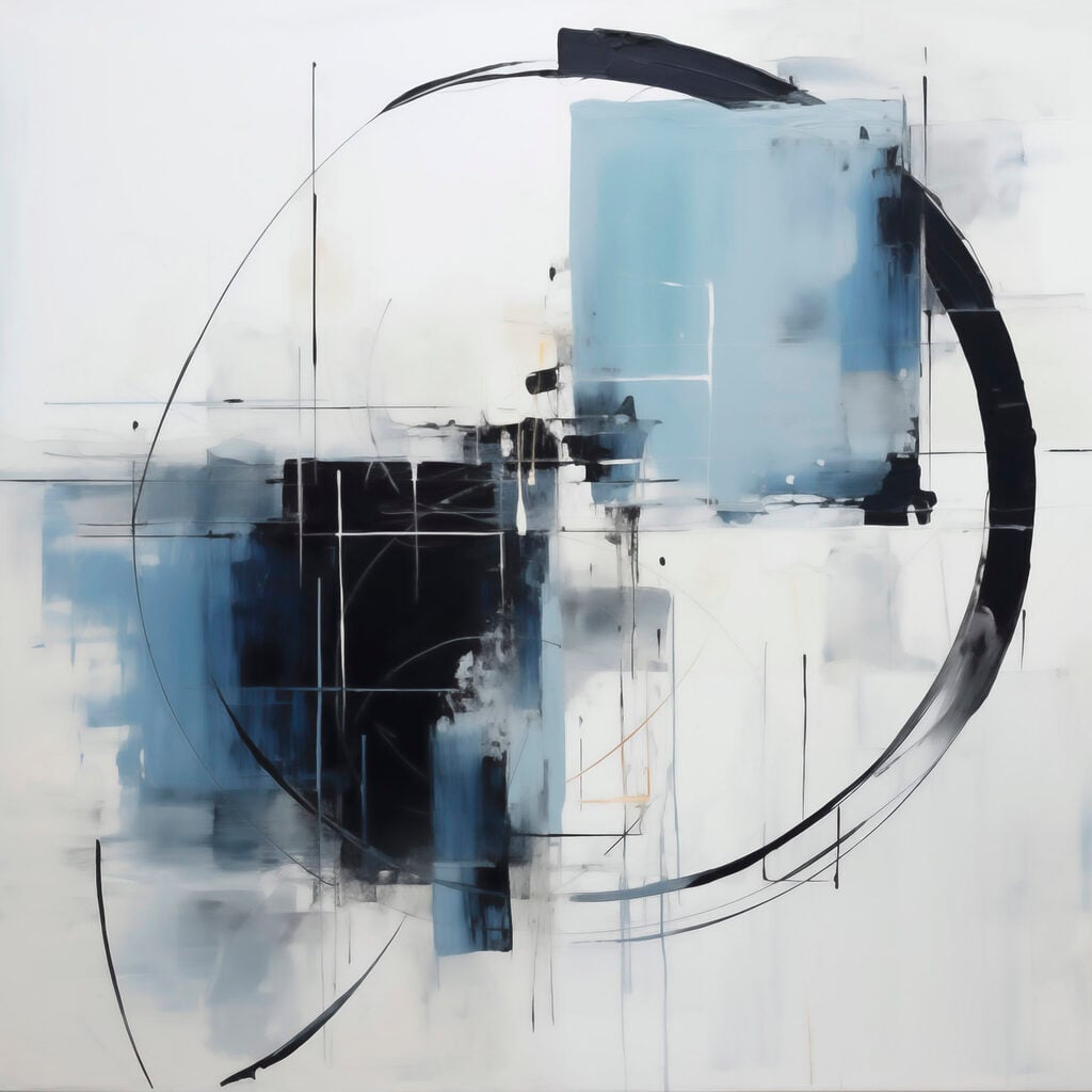 Painting of a circle and a black circle