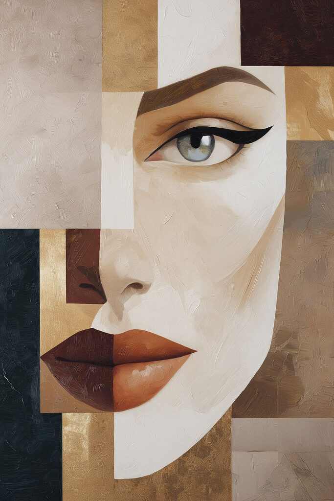 Painting of a woman's face Painting of a woman's face