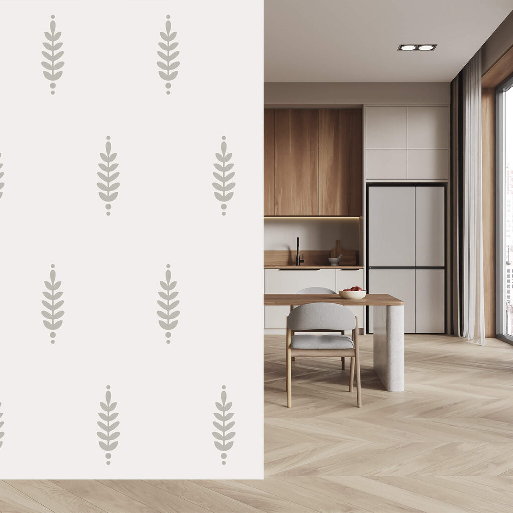 Motif de feuilles sur fond blanc