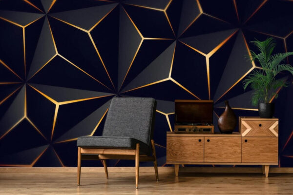 Motif triangulaire noir et or